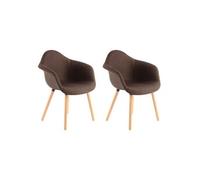 Paris Prix Chaises Winston Design 80 cm Marron Lot de 2