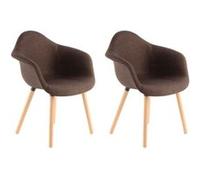 Lot de 2 Chaises Design Winston 80cm Marron