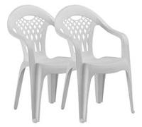 Pegane Lot de 2 chaises de jardin empilables - Blanc