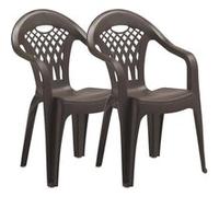 Pegane Lot de 2 chaises de jardin - Marron
