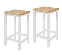 SoBuy Lot 2 Tabourets de Cuisine en Bois, Hauteur 61 cm, Assise Confortable, Repose-Pieds Stable et Solide Idéal Bar Comptoir Salon