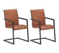 vidaXL Chaises cantilever - Marron