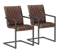 vidaXL - Chaises cantilever (lot de 2) - Marron