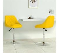vidaXL Chaises à manger pivotantes lot de 2 jaune moutarde velours