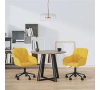 vidaXL Chaises pivotantes à manger lot de 2 Jaune Velours