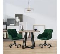 vidaXL Chaises pivotantes à manger - Lot de 2 - Vert foncé