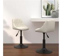 vidaXL Chaises pivotantes à manger lot de 2 Crème Velours