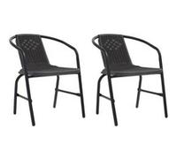 vidaXL Chaises de jardin 2 pcs. Plastique aspect rotin et acier 110 kg