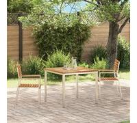 Lot de 2 chaise vidaxl en teck empilable non pliable exterieur marron marron