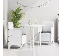 Lot de 2 chaise vidaxl exterieur empilable non pliable en polypropylene H. 85 cm blanc Blanc G