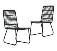 vidaXL Chaises de jardin 2 pcs. Poly rotin noir