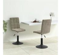 vidaXL 2X Chaises Pivotantes de Salle à Manger Chaises à Dîner Sièges de Cuisine Chaises de Repas Hauteur Réglable Intérieur Gris Clair Velours