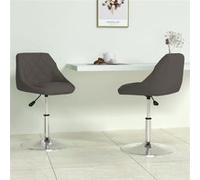 Vidaxl Chaises Pivotantes à dîner 2 Pcs Gris Foncé Velours