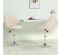 Lot de 2 chaise vidaxl H. 62.5 cm non pliable interieur en plastique beige Crème G