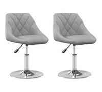 vidaXL Chaises pivotantes à manger lot de 2 Gris clair Velours