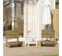 vidaXL Chaises de jardin 60x64x70,5 cm Pin imprégné non pliable Lot de 2