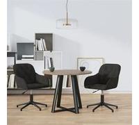 Vidaxl Chaises Pivotantes à Manger - Lot de 2 - Noir Velours
