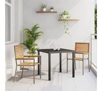 vidaXL Chaises de jardin empilables, lot de 2, marron et gris, 54 x 56 x 90 cm
