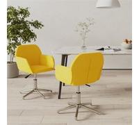 Lot de 2 chaise Vidaxl interieur non pliable en metal H. 70 cm jaune Jaune G
