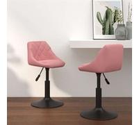 vidaXL Chaises pivotantes à manger lot de 2 Rose Velours