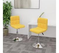 vidaXL Chaises pivotantes à manger lot de 2 jaune tissu