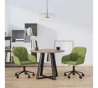 vidaXL Chaises pivotantes à manger lot de 2 Vert clair Velours