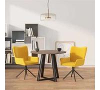 vidaXL Chaises pivotantes de salle à manger 344816 – Lot de 2 Jaune Velours