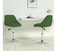 vidaXL 2X Chaises Pivotantes de Salle à Manger Fauteuils à Dîner Sièges de Cuisine Chaises de Repas Intérieur Hauteur Réglable Vert Foncé Velours