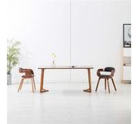 vidaXL Chaises de salle à manger Gris foncé tissu et bois courbé Hauteur 70 cm Lot de 2
