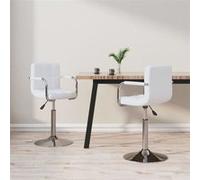 Lot de 2 chaise vidaxl interieur non pliable H. 71 cm en plastique blanc Blanc G