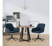Vidaxl Chaises pivotantes à manger lot de 2 - Bleu velours