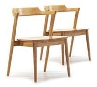 Pack 2 chaises Venus, Couleur Chêne, Bois Massif, 58 cm x 57,5 cm x 76 cm