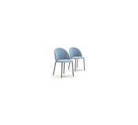 Lot de 2 chaise vs venta stock H. 78 cm non empilable non pliable interieur en metal bleu