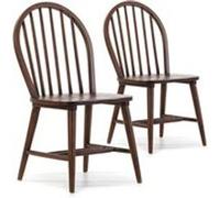 Pack 2 chaises Clarck Couleur Noyer, Bois Massif, 48 cm x 48 cm x 92 cm