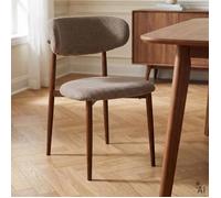 Lot de 2 Chaises ACOSTA en Tissu Beige, Chaise de Salle à Manger et Cuisine au Look Moderne, Assise Rembourrée, Dossier Enveloppant