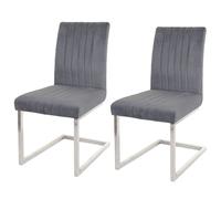 Lot de 2 chaise de conference interieur non pliable en metal H. 93 cm gris
