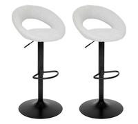 Tabouret de bar pivotant ajustable Sasha tissu gris clair