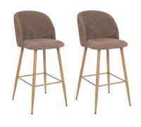 Lot de 2 Chaises de Bar "Céleste" 106cm Taupe