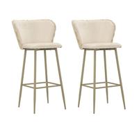 Lot de 2 Chaises de Bar Design "Alaska" 106cm Crème