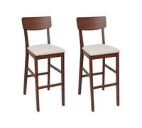 Beliani Chaises de bar AMBLER bois foncé - Lot de 2