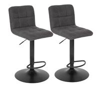 Toilinux.com Lot de 2 chaises de Bar en Tissu DELEK - Gris