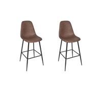 Lot de 2 Chaises de Bar - HOME DECO FACTORY - Amber - Modernes - Marron