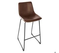 Lot de 2 chaises de bar ""Lois"" effet cuir marron cognac - Atmosphera Créateur d'intérieur
