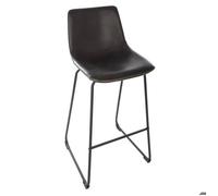 Atmosphera - Lot de 2 tabourets de Bar Lois Noir Effet Cuir