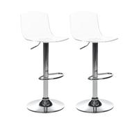 Beliani Lot de 2 Chaises de Bar en Acrylique Pivotantes avec Repose-Pieds en Métal Transparent Imola