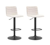 Mauro Ferretti Tabouret de bar en métal matelassé hauteur réglable Blanc - lot de 2