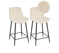 Lot de 2 Chaises de Bar Sans Accoudoirs avec Pieds en Acier et Repose-Pieds Sièg