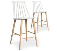 Lot de 2 chaises de bar scandinaves Trouville Blanc