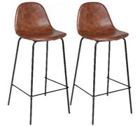 Lot de 2 Chaises de bar Vladi - Marron