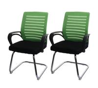 Mendler Lot de 2 chaises de conférence HWC-K51 Charge Max. 150 kg Tissu/Textile Vert